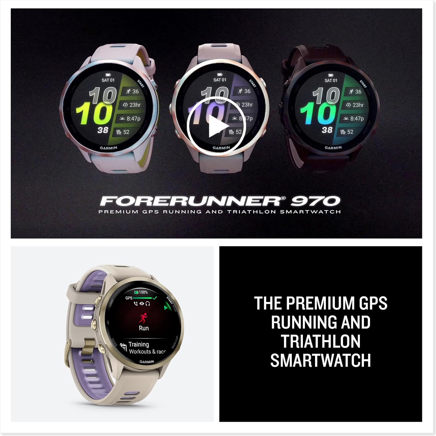 Buy Garmin,Garmin Forerunner 970 – Premium GPS Running & Triathlon Smartwatch with AMOLED Display, Built-in LED Flashlight, Soft Gold Titanium Case, French Gray/Translucent Indigo Band - Gadcet UK | UK | London | Scotland | Wales| Near Me | Cheap | Pay In 3 | Smart Watches